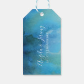Waterverf Blauwe Walvis Tale Bruiloft Cadeaulabel (Achterkant)