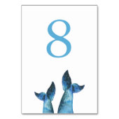 Waterverf Blauwe Walvis Tale Bruiloft Kaart (Voorkant)