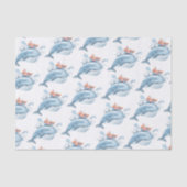 Waterverf blauwe walvis tissuepapier (Voorkant)