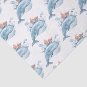 Waterverf blauwe walvis tissuepapier (Detail)