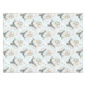 Waterverf blauwe walvisballon onder de Zee oceaan Tafelkleed (Voorkant (Horizontaal))