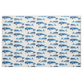 Waterverf blauwe walvissen stof (Fat Quarter)