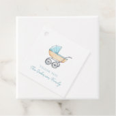 Waterverf Blauwe Wandelwagen Dank u Bedankjes Labels (In situ)