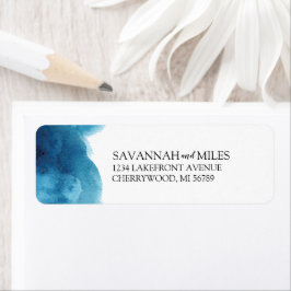 Waterverf Blauwe Wash Return Address Labels