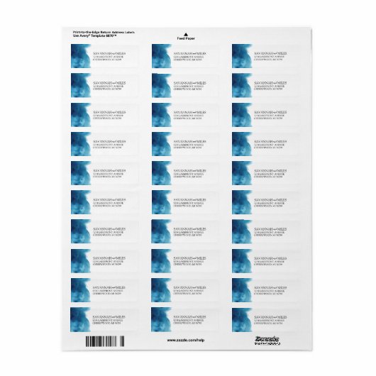 Waterverf Blauwe Wash Return Address Labels (Full Sheet)