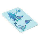 Waterverf Blauwe Wereldkaart Magneet (Rechterzijde)
