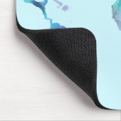 Waterverf Blauwe Wereldkaart Muismat (Hoek)