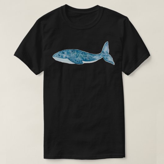 Waterverf Blauwe Whale 1 T-shirt (Design voorkant)