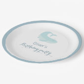 Waterverf Blauwe WhaleOcean Vvis Birthday Party Papieren Bordje (Gekanteld)