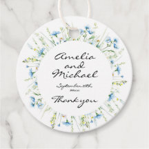 Waterverf Blauwe Wildbloemen Bruiloft