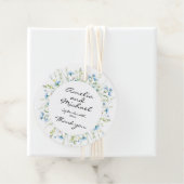 Waterverf Blauwe Wildbloemen Bruiloft Bedankjes Labels (In situ)
