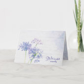 Waterverf Blauwe Wildbloemen Sympathiekaart Kaart (Voorkant)