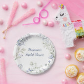 Waterverf Blauwe Wilde Bloem Bruidscadeau Papieren Bordje (Feest)