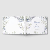 Waterverf Blauwe Wilde Bloem Frame Gastenboek (Volledig)