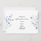 waterverf blauwe wilde bloemen overweging kaart (Achterkant)