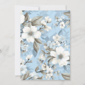 Waterverf Blauwe Winter Bloemen Esthetische bruilo Kaart (Achterkant)