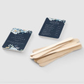 Waterverf Blauwe Winter Bloemen Trouwprogramma's Handwaaier (Niet-gemonteerd)