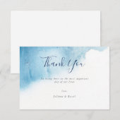 Waterverf Blauwe Winter bruiloft Dank u kaart (Voorkant / Achterkant)