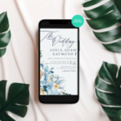 Waterverf Blauwe Winter bruiloft Kaart