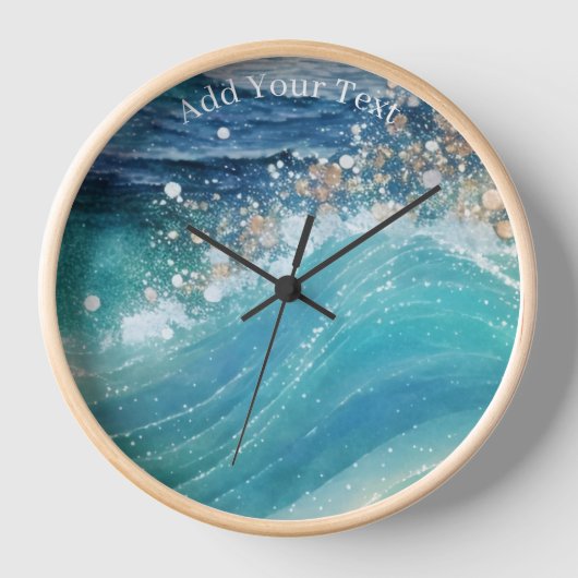 Waterverf Blauwe Witte Oceaan Wave Aangepaste Foto (Voorkant)