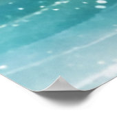 Waterverf Blauwe Witte Oceaan Wave Aangepaste Foto Poster (Hoek)