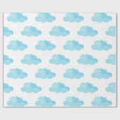 Waterverf Blauwe wolken Cadeaupapier (Vlak)