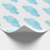 Waterverf Blauwe wolken Cadeaupapier (Hoek)