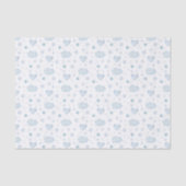 Waterverf Blauwe Wolken en Harten Tissuepapier (Voorkant)