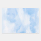 Waterverf Blauwe Wolken Inpakpapier Vel (Voorkant 2)