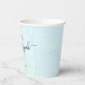 Waterverf Blauwe x Gold Bat Mitzvah Papieren kopje Papieren Bekers (Links)