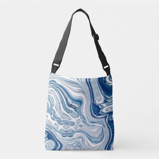 waterverf blauwe zeugen met  crossbody tas (Voorkant)