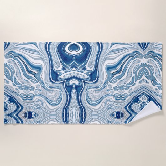 waterverf blauwe zeugen met  strandlaken (Voorkant)