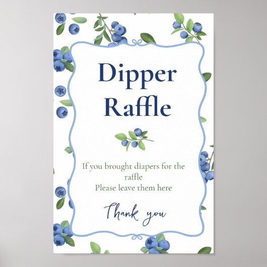 Waterverf Blauwebes Diaper Loterij Poster (Voorkant)