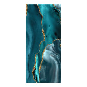 waterverf blauwgroen agate op zwarte prijslijst reclamekaart (Achterkant)