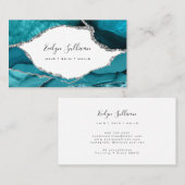 waterverf blauwgroen agate visitekaartje (Voorkant / Achterkant)