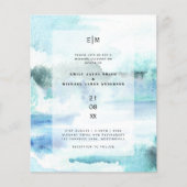 Waterverf Blauwgroen Aqua Beach Wedding Invites (Voorkant)