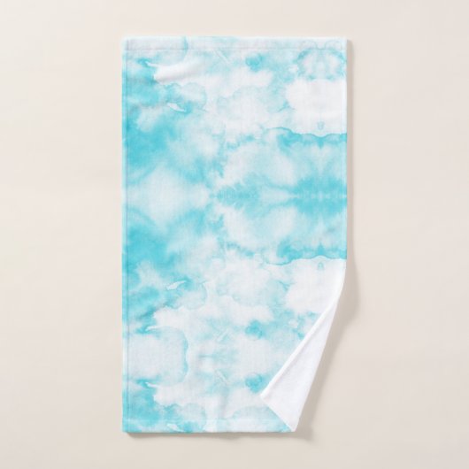 Waterverf blauwgroen blauw abstract patroon bad handdoek (Handdoek)