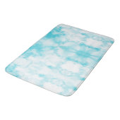 Waterverf blauwgroen blauw abstract patroon badmat (Gekanteld)