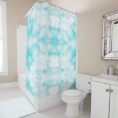 Waterverf blauwgroen blauw abstract patroon douchegordijn (In situ)