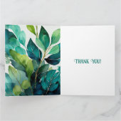 Waterverf, Blauwgroen, Blauw, Groen, Botanisch, Ab Bedankkaart (Binnen)