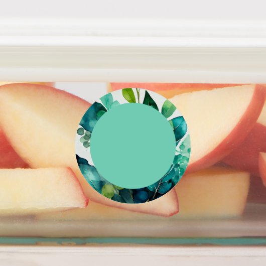 Waterverf, Blauwgroen, Blauw, Groen, Botanisch, Ab Labels (Aangebracht)