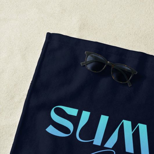 Waterverf Blauwgroen Blauw Zee Schildpad Gepersona Strandlaken (In situ)