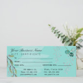 Waterverf Blauwgroen Blauwe Eucalyptus Salon (Staand voorkant)