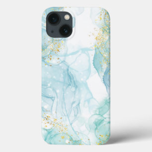 Waterverf Blauwgroen blauwe iPhone / iPad draagtas Case-Mate iPhone Case