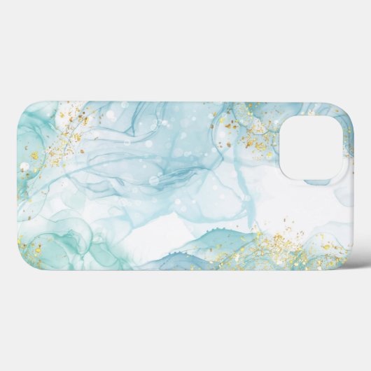 Waterverf Blauwgroen blauwe iPhone / iPad draagtas Case-Mate iPhone Case (Achterkant (horizontaal))