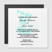 Waterverf Blauwgroen Blauwe Kunst Abstracte Bomen  Magnetische Uitnodiging (Voorkant / Achterkant)