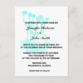 Waterverf Blauwgroen Blauwe Kunst Abstracte Bomen  Uitnodiging Briefkaart (Voorkant)