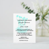 Waterverf Blauwgroen Blauwe Kunst Abstracte Bomen  Uitnodiging Briefkaart (Staand voorkant)