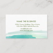 Waterverf Blauwgroen Blauwe Splatter Abstracte Man Visitekaartje (Achterkant)