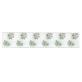 Waterverf Blauwgroen Bloemen Kersttafel Runner Medium Tafelloper (Horizontaal)